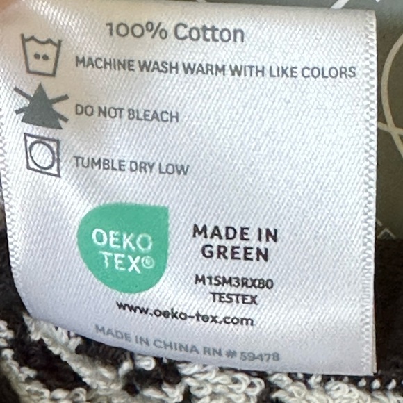 Loft by Loftex Bathroom Hand Towels 2 Pc Set Cotton Black -Pale Gray Sustainable - Picture 7 of 7